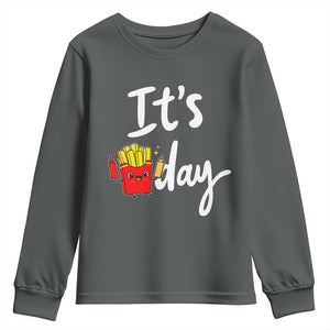 It Is Fry Day Youth Sweatshirt Funny French Fries Lover Gift TS12 Dark Heather Print Your Wear