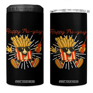 Funny French Fries Lover 4 in 1 Can Cooler Tumbler Happy Friyay Gift TS12 One Size: 16 oz Black Print Your Wear