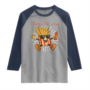 Funny French Fries Lover Raglan Shirt Happy Friyay Gift TS12 Sport Gray Navy Print Your Wear