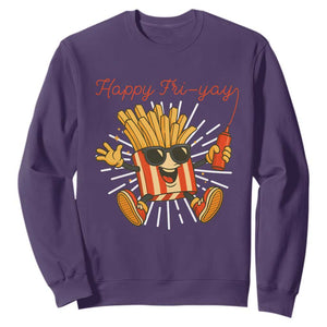 Funny French Fries Lover Sweatshirt Happy Friyay Gift TS12 Purple Print Your Wear