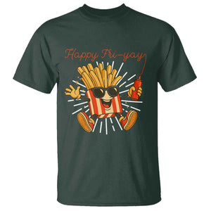 Funny French Fries Lover T Shirt Happy Friyay Gift TS12 Dark Forest Green Print Your Wear