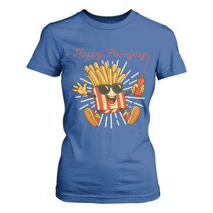 Funny French Fries Lover T Shirt For Women Happy Friyay Gift TS12 Royal Blue Print Your Wear