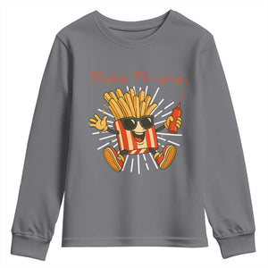 Funny French Fries Lover Youth Sweatshirt Happy Friyay Gift TS12 Charcoal Print Your Wear