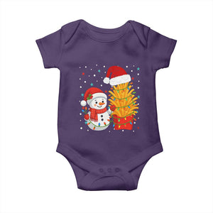 Funny Snowman Decorating French Fries Baby Onesie Christmas Gift TS12 Purple Print Your Wear