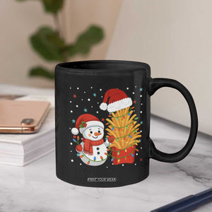 Funny Snowman Decorating French Fries Coffee Mug Christmas Gift TS12 Print Your Wear