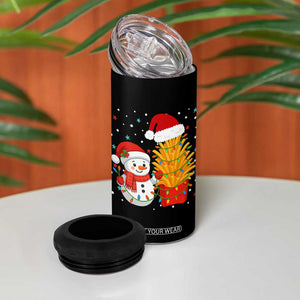Funny Snowman Decorating French Fries 4 in 1 Can Cooler Tumbler Christmas Gift TS12 Print Your Wear