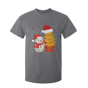 Funny Snowman Decorating French Fries T Shirt For Kid Christmas Gift TS12 Charcoal Print Your Wear