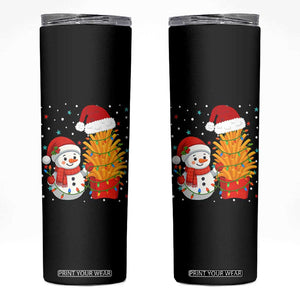 Funny Snowman Decorating French Fries Skinny Tumbler Christmas Gift TS12 Black Print Your Wear