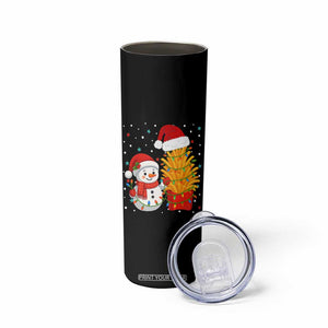 Funny Snowman Decorating French Fries Skinny Tumbler Christmas Gift TS12 Print Your Wear