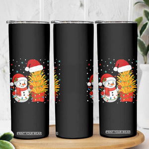 Funny Snowman Decorating French Fries Skinny Tumbler Christmas Gift TS12 Print Your Wear