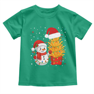 Funny Snowman Decorating French Fries Toddler T Shirt Christmas Gift TS12 Irish Green Print Your Wear