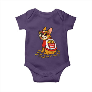 Frenchie Fries Baby Onesie Funny French Bulldog Lover Gift TS12 Purple Print Your Wear