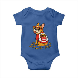 Frenchie Fries Baby Onesie Funny French Bulldog Lover Gift TS12 Royal Blue Print Your Wear