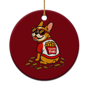 Frenchie Fries Ceramic Ornament Funny French Bulldog Lover Gift TS12 1pc Red Print Your Wear