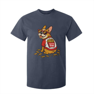 Frenchie Fries T Shirt For Kid Funny French Bulldog Lover Gift TS12 Navy Print Your Wear
