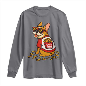 Frenchie Fries Long Sleeve Shirt Funny French Bulldog Lover Gift TS12 Charcoal Print Your Wear