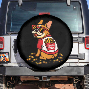 Frenchie Fries Spare Tire Cover Funny French Bulldog Lover Gift TS12 No hole Black Print Your Wear