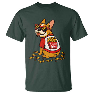 Frenchie Fries T Shirt Funny French Bulldog Lover Gift TS12 Dark Forest Green Print Your Wear