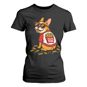 Frenchie Fries T Shirt For Women Funny French Bulldog Lover Gift TS12 Black Print Your Wear