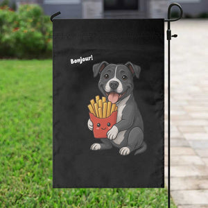 Funny Bonjour French Fries Garden Flag Pitbull Dog Gift TS12 Print Your Wear