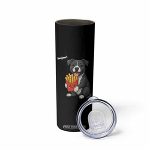 Funny Bonjour French Fries Skinny Tumbler Pitbull Dog Gift TS12 Print Your Wear