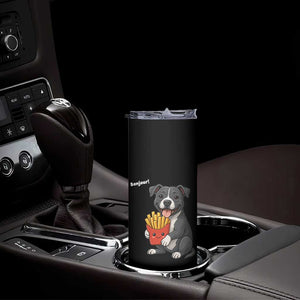 Funny Bonjour French Fries Skinny Tumbler Pitbull Dog Gift TS12 Print Your Wear