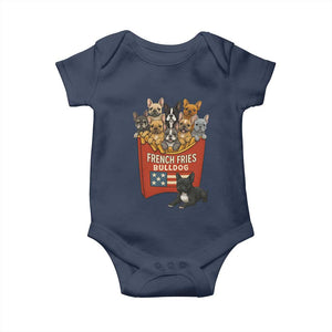 Funny French Fries Bulldog Baby Onesie Dog Lover Gift TS12 Navy Print Your Wear