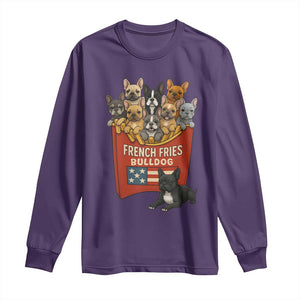 Funny French Fries Bulldog Long Sleeve Shirt Dog Lover Gift TS12 Purple Print Your Wear