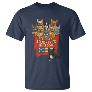 Funny French Fries Bulldog T Shirt Dog Lover Gift TS12 Navy Print Your Wear