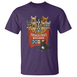 Funny French Fries Bulldog T Shirt Dog Lover Gift TS12 Purple Print Your Wear