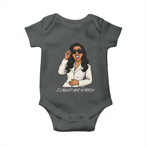 Funny Attitude Sarcasm Baby Onesie I Called Her A Bitch TS12 Dark Heather Print Your Wear