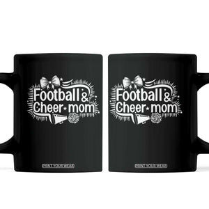Football And Cheer Mom Quote Coffee Mug Sport Cheerleading Season Gift TS12 Black Print Your Wear
