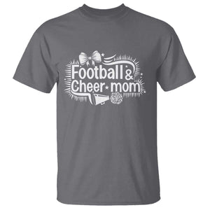 Football And Cheer Mom Quote T Shirt Sport Cheerleading Season Gift TS12 Charcoal Print Your Wear