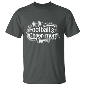 Football And Cheer Mom Quote T Shirt Sport Cheerleading Season Gift TS12 Dark Heather Print Your Wear