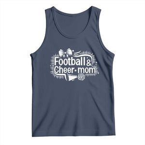 Football And Cheer Mom Quote Tank Top Sport Cheerleading Season Gift TS12 Navy Print Your Wear