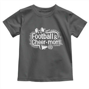 Football And Cheer Mom Quote Toddler T Shirt Sport Cheerleading Season Gift TS12 Dark Heather Print Your Wear