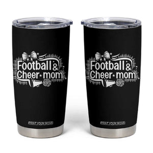 Football And Cheer Mom Quote Tumbler Cup Sport Cheerleading Season Gift TS12 Black Print Your Wear