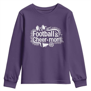 Football And Cheer Mom Quote Youth Sweatshirt Sport Cheerleading Season Gift TS12 Purple Print Your Wear