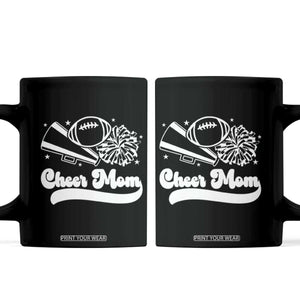 Cheer Mom Football Game Day Coffee Mug Cheerleader Team Spirit Gift TS12 Black Print Your Wear
