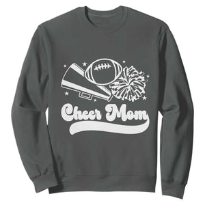 Cheer Mom Football Game Day Sweatshirt Cheerleader Team Spirit Gift TS12 Dark Heather Print Your Wear