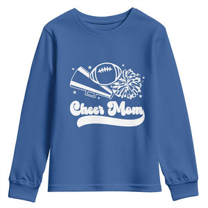 Cheer Mom Football Game Day Youth Sweatshirt Cheerleader Team Spirit Gift TS12 Royal Blue Print Your Wear