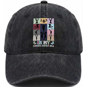 In My Cheer Mom Era Washed Cotton Baseball Cap Cheerleader Squad Fan Gift TS12 Print Your Wear