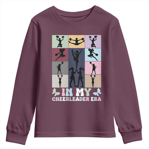 In My Cheer Mom Era Youth Sweatshirt Cheerleader Squad Fan Gift TS12 Maroon Print Your Wear