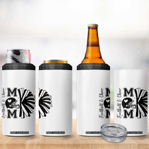 Proud Football And Cheer Mom Quote 4 in 1 Can Cooler Tumbler Gift For Sports Season TS12 Print Your Wear