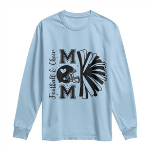 Proud Football And Cheer Mom Quote Long Sleeve Shirt Gift For Sports Season TS12 Light Blue Print Your Wear