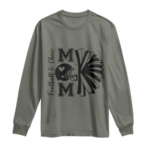 Proud Football And Cheer Mom Quote Long Sleeve Shirt Gift For Sports Season TS12 Military Green Print Your Wear