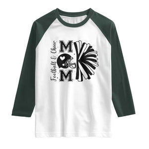 Proud Football And Cheer Mom Quote Raglan Shirt Gift For Sports Season TS12 White Dark Forest Green Print Your Wear