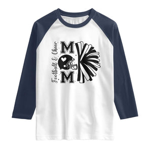 Proud Football And Cheer Mom Quote Raglan Shirt Gift For Sports Season TS12 White Navy Print Your Wear