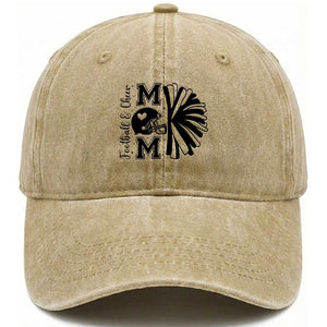 Proud Football And Cheer Mom Quote Washed Cotton Baseball Cap Gift For Sports Season TS12 Print Your Wear