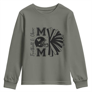 Proud Football And Cheer Mom Quote Youth Sweatshirt Gift For Sports Season TS12 Military Green Print Your Wear